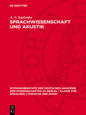 cover image of Sprachwissenschaft und Akustik